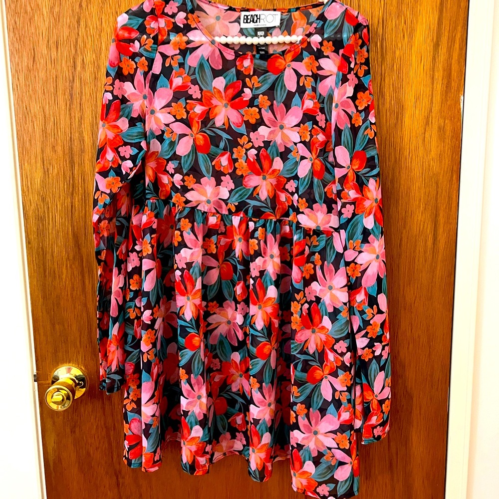 Beach Riot joslyn dresss in fiery plumeria